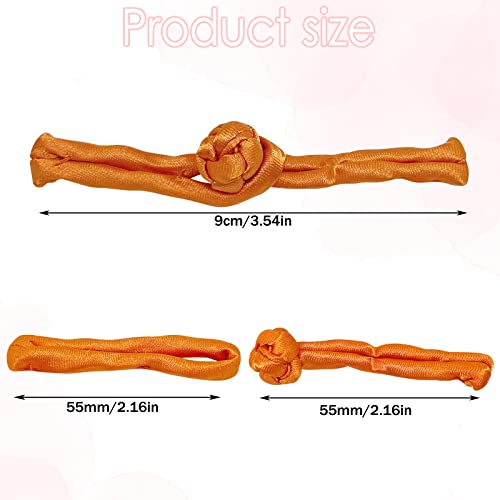 20Pairs Traditional Chinese Closure Frog Knots Sewing Buttons Fasteners For Cheongsam Tang Costumes Outfit Sewing Scarf(9Cm/3.54In;Orange) #TOP1