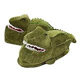DISEÑO DE COCODRILO NOVEDAD: el diseño vívido que no has visto antes, es tu herramienta de cosplay, o juego de fiesta, mientras tanto, son tus cálidas y suaves zapatillas de invierno.