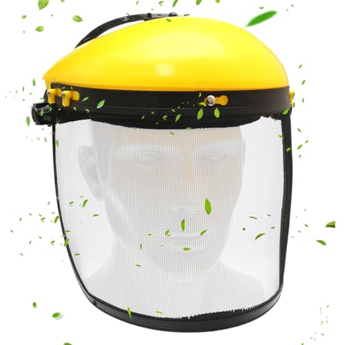 Kustimantu Protección de cara completa | Protección de seguridad | Protección ajustable con visera de alambre y adaptador para cascos de protección en jardinería, silvicultura y tala de árboles