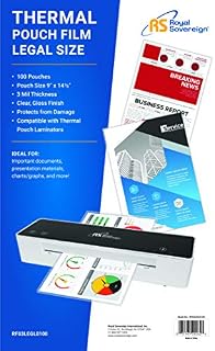 Royal Sovereign Thermal Laminating Pouches, 3 Mil, Legal Size 14.25" x 8.75 x