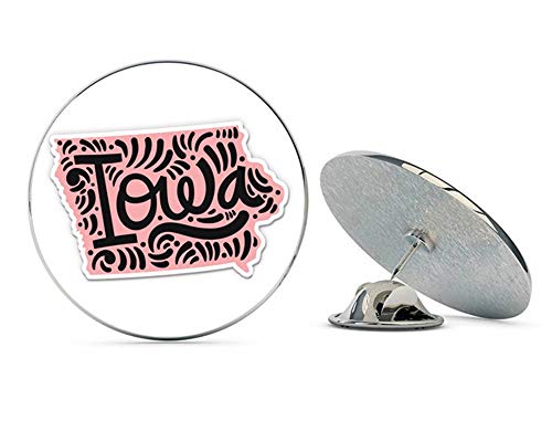 Iowa Shape Cute Letters Native Local Metal 0.75