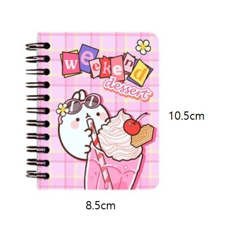 Mini carnets à spirale lignés Molang MSGlobal, lot de 4 petits calepins rigides - 4
