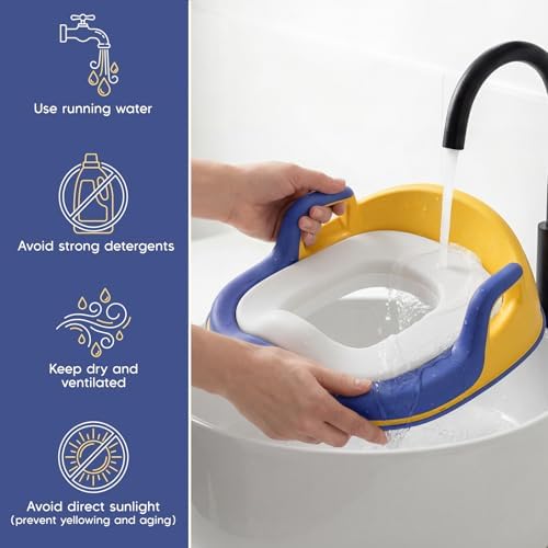 Maliton Potty Training Toilet Seat & Step Stool, 2-in-1 Anti-Slip Blue — view 7