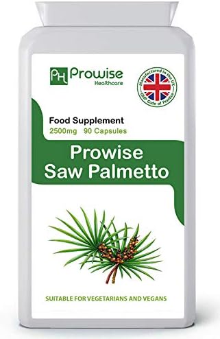 Pure Saw Palmetto 2500mg 90 High Strength Vegan Capsules | Formulated with Pure Berries Using High Pressure Extraction for max Nutrient Benefits | Saw Palmetto Hair Loss | Made in UK by Prowise Healthcare