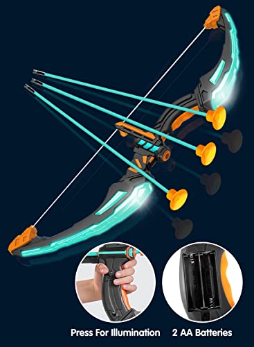Joyin Kids Bow And Arrow Set, Led Light Up Archery Toy Set With 9 Suction Cup Arrows, Target & Arrow Case, Indoor And Outdoor Hunting Play Gift Toys For Kids, Boys & Girls Ages 3-12 #TOP1