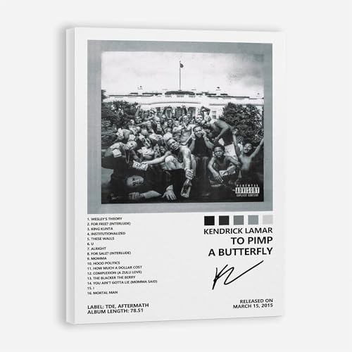 Kendrick Poster Lamar To Pimp A Butterfly Album Cover Poster For Bedroom Aesthetic Canvas Art Wall Decor 12x18 inch (Unframed)