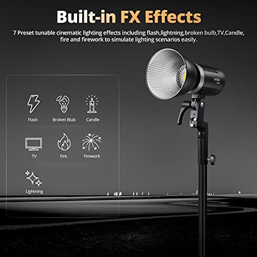 Godox ML60Bi ML60 Bi 60W Bi-Color LED Light Silent Mode Portable Brightness Adjustment Support Li-ion Outdoor LED Light
