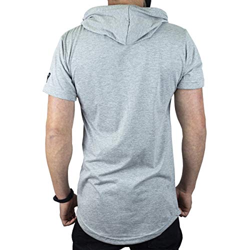 Camisa Longline Oversized Com Capuz Swag Básica C32 Vcstilo (CINZA, GG)