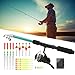 shenruifa Fishing Rod Reel Set, Portable Pole Reel with Line Full Kit, Hooks with Storage Box Floats Fishing Accessory Non Slip for Beginner Fishing Enthusiasts