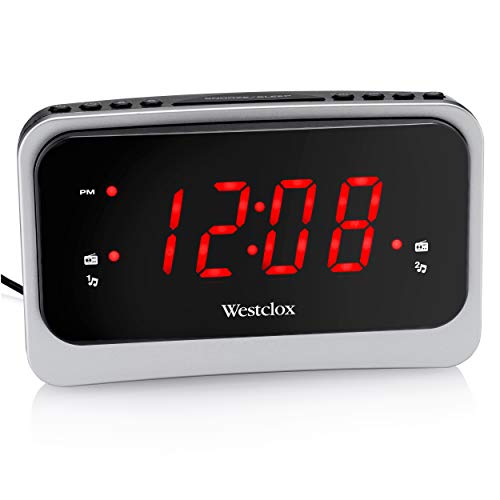 Westclox 80231Ns 1.4-Inch Red Led Clock Radio With Nature Sounds And 1 Amp Usb #TOP4