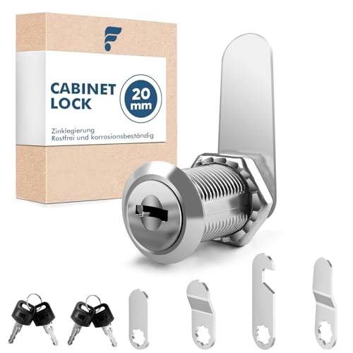 shinfly serrure boite aux lettres de 20 mm, serrure d'armoire livré avec 5 plaques de différentes, barillet boite aux lettres, de casier