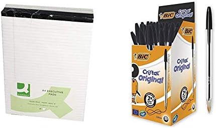 Q-Connect Ruled Stitch Bound Executive Pad 52 Leaves 104 Pages A4 White (Pack of 10) KF01386