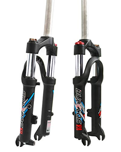 Bucklos 20 Inch Folding Bike Fork Travel 50Mm, 1-1/8” Threadless Straight Tube Bicycle Suspension Fork, Bike Shock Absorber Disc Brake Fit Mountain Bike Mtb Bmx #TOP21