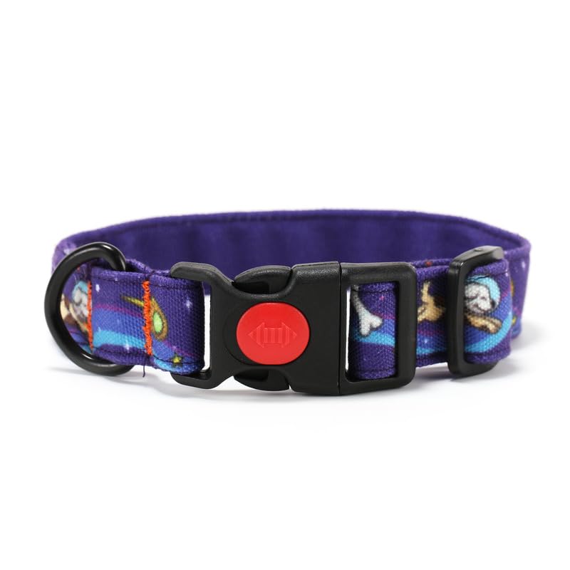 Image of Lana Paws Polycotton Cosmic Dog Skin-Friendly, Fabric Dog Collar Belt, Small, Adult Shih Tzu & Similar, 14 x 1 inch