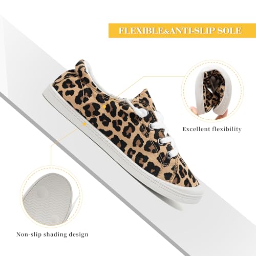 Image of FUNKYMONKEY Slip-On Canvas Sneakers for Women, Comfortable Lightweight Lace-Up Flat Casual Tennis Shoes Breathable Walking Shoes for Everyday Wear