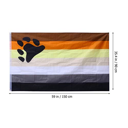 Amosfun LGBT Xcm Decoração Bandeira de Poliéster Urso Orgulho Lésbica Banner Ornamento Gay Suporte A