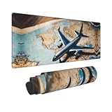 Grande taille : mesurant 30,5 x 80 cm, ce grand tapis de souris avec carte du monde en avion offre suffisamment d'espace pour votre clavier et votre souris. Il fonctionne comme un sous-main et un sous-main pour le clavier et la souris, offrant une couverture complète pour soutenir des mouvements sans faille. Que vous travailliez ou jouez, ce sous-main permet un contrôle illimité