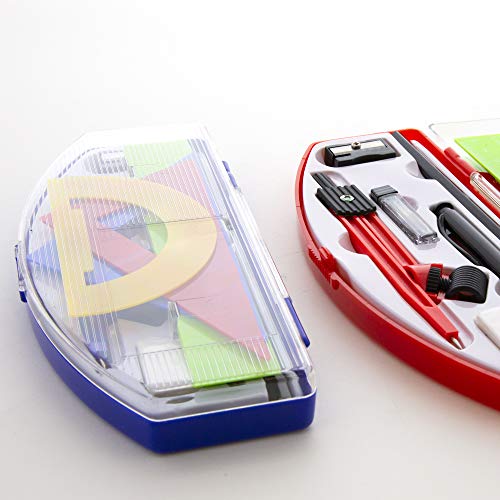 Bazic Products 450-A Bazic Math Geometry Set 11 Pieces For Students, Protractor, Compass, 2 Triangle Rulers, Ruler, Sharpener, Mechanical Pencil thumb #2