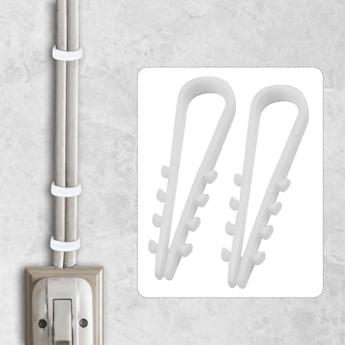 200 Stück Schlaufendübel 3-13mm Steckschlaufe Schlaufendübel FestU-Förmig Rundkabel Dübel-Klemme Ring Dübelklemmschelle Kabelbefestigung zur Befestigung Von Kabeln für Verschiedene Szenarien(Weiß)