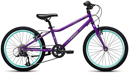 Guardian Bike Company Ethos Safer Patented SureStop Brake System 20" Kids Bike, Purple/Aqua