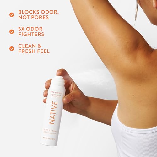 Image of Native Deodorant & Body Spray, Sweet Peach & Nectar, 72-Hour Odor Protection for Underarms & Body, Aluminum Free, Quick Drying, 3.5 oz