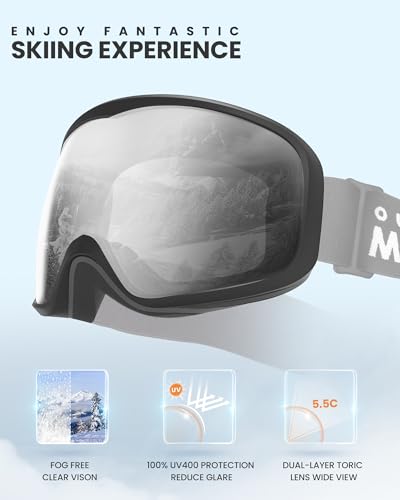 OutdoorMaster Owl Ski Goggles OTG, Snow Snowboard Goggles for Men Women Youth, Anti-Fog, 100% UV Protection - Image 3