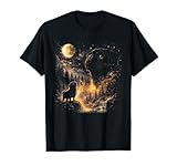 Black Pug Howling to The Moon 90s Retro Animal Dog Mom Pet T-Shirt