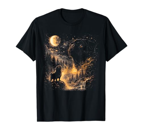 Black Pug Howling to The Moon 90s Retro Animal Dog Mom Pet T-Shirt