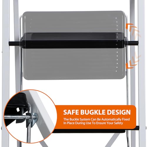 image for F2C 3 Step Ladder Folding Step Stool with Convenient Handgrip, Portabl