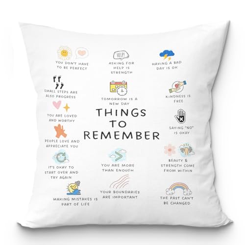 uinwk Mental Health Pillow Covers 18x18,Therapy Office Decor School Counselor Cbt Dbt Therapy Counseling,Anxiety Relief Pillow,Things to Remember Gifts for Teens Girls