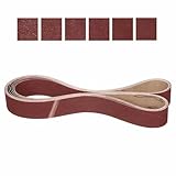 CoCud 50mm x 1829mm Schleifband, 6 Stück Schleifbänder 60/80/120/240/400/600 Körnung Messerschärferbänder Arbeitsschärfen für Bandschleifer Messer Schnitzwerkzeug Metallbearbeitung