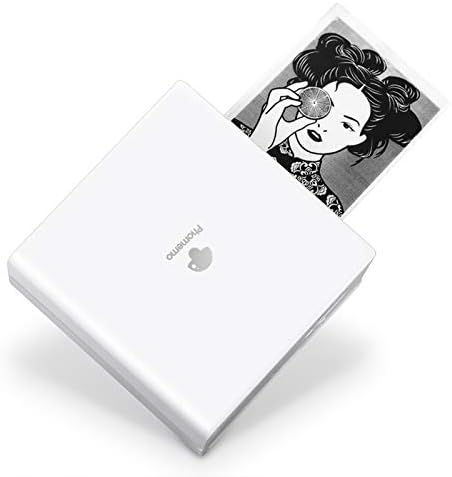 Phomemo M02 mini Printer-Pocket Small Photo Printer for Phone,203DPI Portable Bluetooth Sticker Printer Compatible with Android&IOS, for Study Note, Daily Plan, White