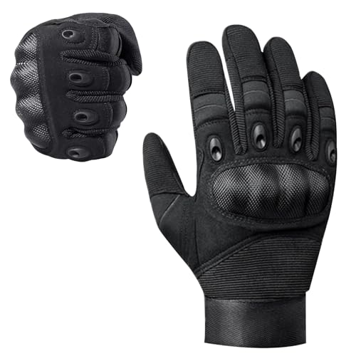 GREATRICH Guantes de Moto Hombre Invierno, Luvas Moto Mujer, Guantes Militares, Guantes de Protección Transpirable con Protector y Función Táctil para Moto, Scooter, MTB, Uso Táctico (L)