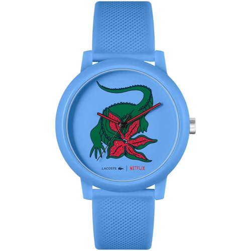 Lacoste Montre Analogique à Quartz pour Homme Lacoste.12.12 x Netflix avec Bracelet en Silicone Bleu - 2011266