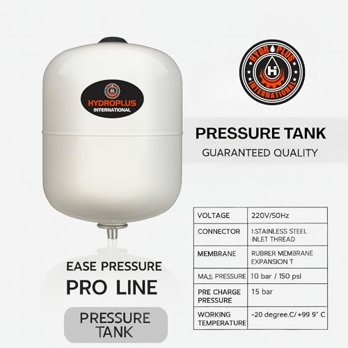 Image of HYDRO24 PRO Pump Vessel 24 Litre Hydro Pneumatic Pressure Pump | Pressure Boosting Tank | Vessel Tank for Booster Pump & Pressure Booster Pump Tank - white