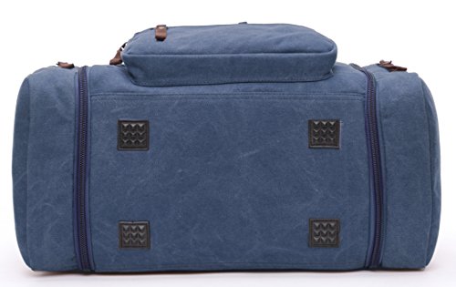 Canvas Duffel Bag, Aidonger Vintage Canvas Weekender Bag Travel Bag Sports Duffel With Shoulder Strap (Dark Blue) #TOP4