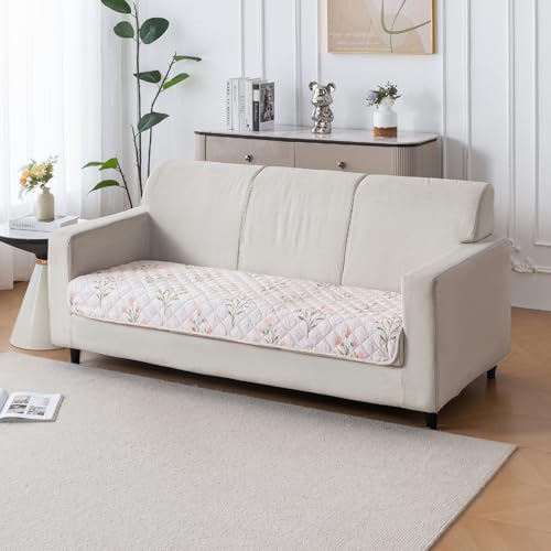 Image of House of Quirk 'Mughal Series' Printed Quilted Sofa Cover for 1 /2 /3 /4 Seater - Anti-Slip, Washable Couch Protector Slipcover (Four Seater, Gulbahar, 80x210 cm)