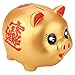 Cow Piggy Bank,Gold Pig,Golden Cute Plastic Pig Bank Pig Toy Coin Money Cash Collectible Saving Box Kids Gift