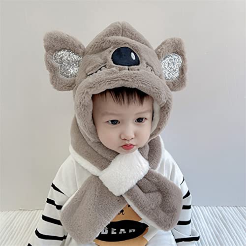 Chapéus engrossados integrados para meninas e meninos com proteção de orelha infantil conjunto de ro