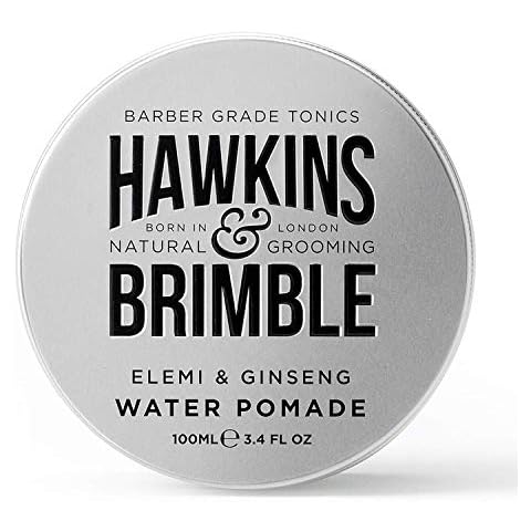 Hawkins & Brimble Mens Water Pomade 100ml - H2O Based Hair Styling/Grooming | Firm Hold Allows for Re Styling | High Shine Non Greasy Finish and Washes Out Easily Cover