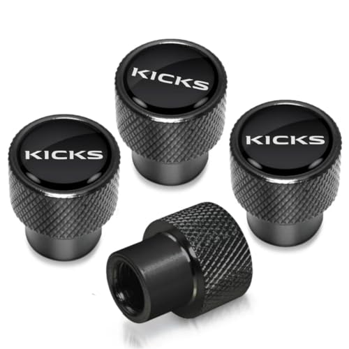 Metal Tire Valve Stem Cap Covers Kicks Emblem Air Valve Cap Set Dust Proof Leak-Proof Air Cover Compatible with Nissan Kicks Accessories (K)