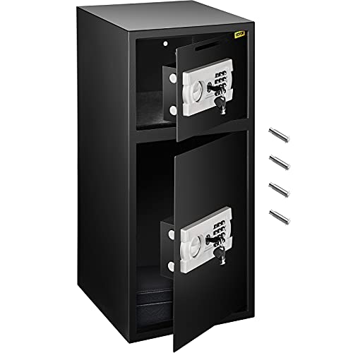 BuoQua Zamek elektroniczny sejf 4 mm, podwójne stalowe drzwi, szafka bezpieczeństwa z zamkiem szyfrowym, sejf meblowy z kluczem, podwójny zamek barowy, na biżuterię, dokumenty, pieniądze itd.