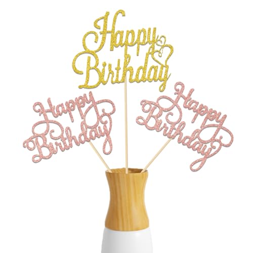 Palitos de centro de mesa de feliz cumpleaños con números intercambiables