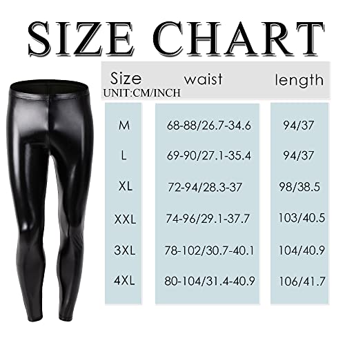 Men's Faux Leather Tight Pants Men Pu Long Trousers Leggings Stretchy Casual Skinny Pants Black Rock Punk Motorcycle #TOP6