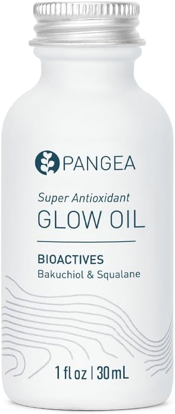 Pangea OrganicsNatural Bakuchiol + Squalane Super Antioxidant Glow Oil | Vegan, Non-Toxic, Sustainable Clean Beauty (Glass Bottle, 1 fl oz | 30 ml)