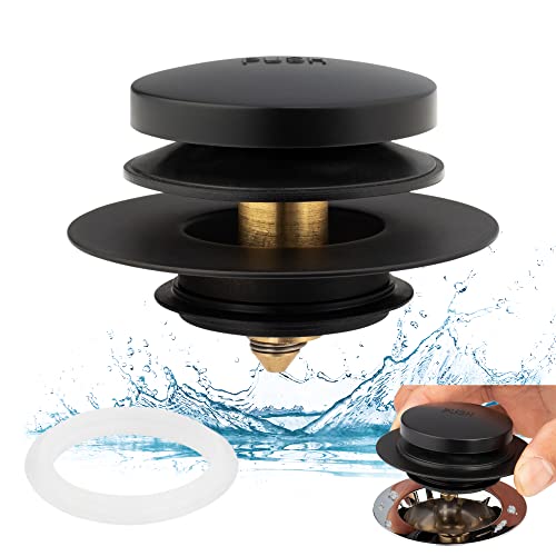 Artiwell Universal Tip Toe Bath Drain Stopper And Cover, Bathtub Drain Stopper, Replaces Lift And Turn, Tip-Toe And Trip Lever Drains For Tub, Ez Installation And Clearing (Matt Black) #TOP26