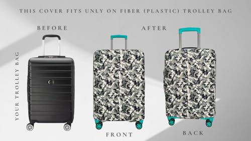 Image of Army Printed Luggage Cover for Traveling Bag & Suitcase - Stretchable & Scratchproof Trolley Protector with Velcro Lock & Lightweight Washable Material(Suitcase Not Included, Only Cover in Product)