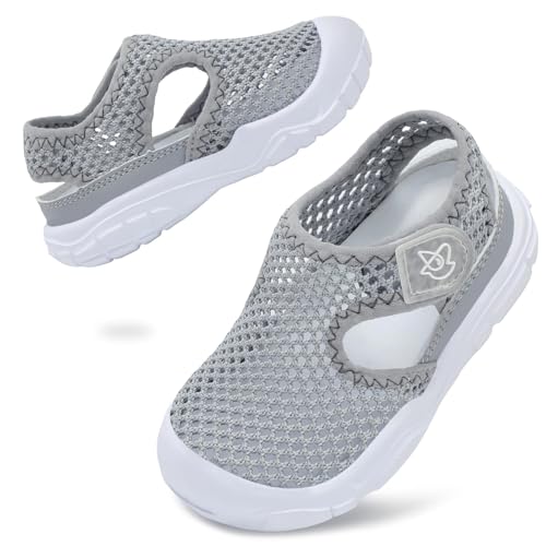 Image of JIASUQI Toddler Sandals Boys Girls Wid Barefoot Water Sandals Kid Lightweight Water Shoes for Beach Swim(Grey 19, UK Size 5)