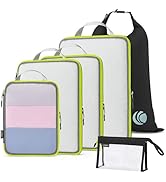 Lot de 8 Cubes d'Emballage Compression - Organisateur Valise avec Sacs