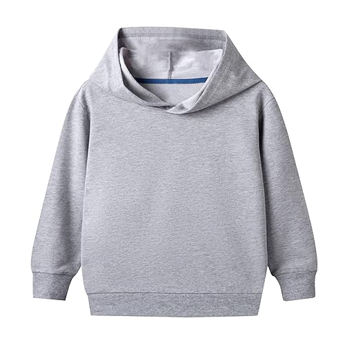 Toddler Boy Girl Solid Cotton Pullover Hoodie Kids Basic Hooded Sweatshirt Long Sleeve School Tops